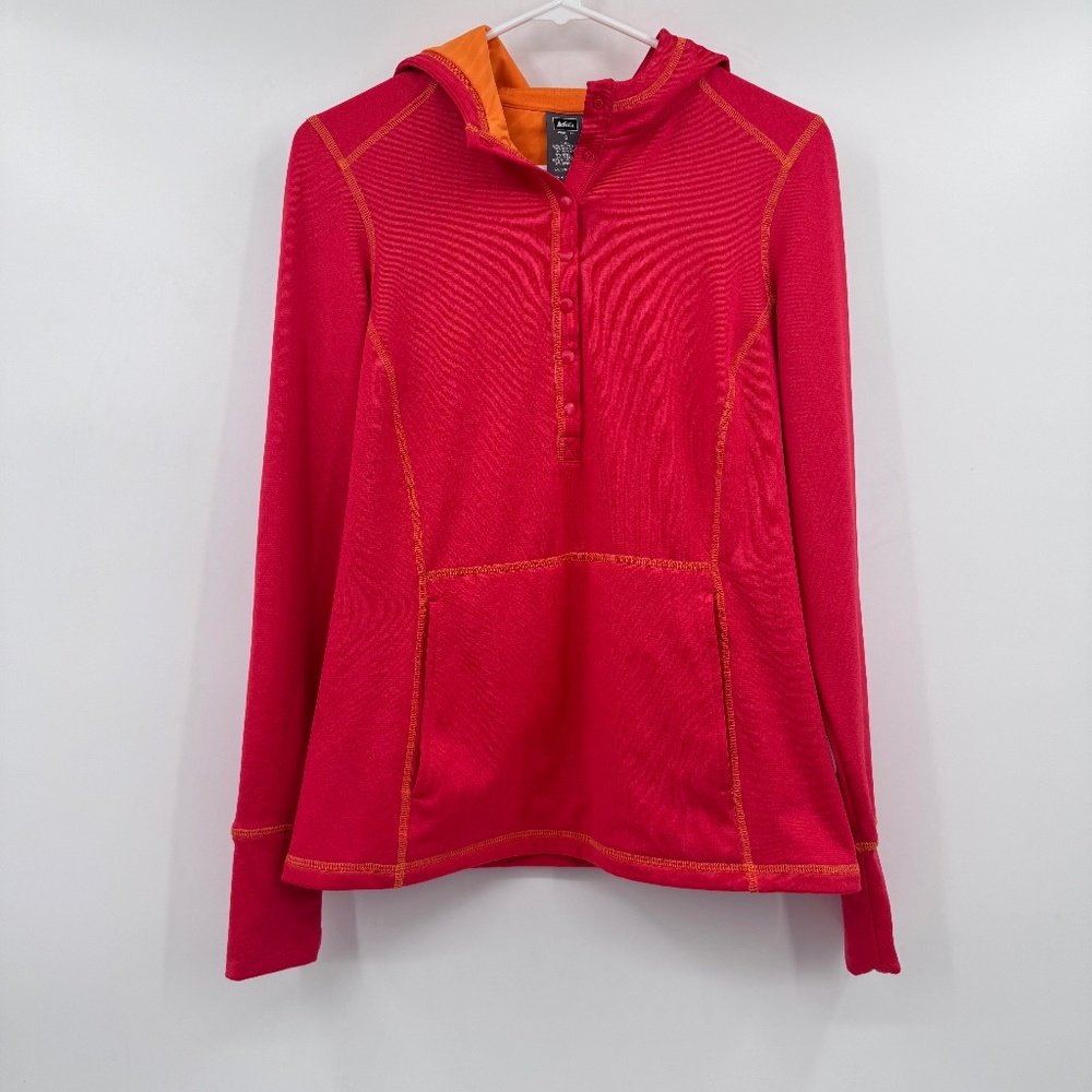 Rei Hoodie Women Small Red Pullover Activewear Outdoor Performance Knit Stretch